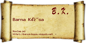 Barna Kósa névjegykártya