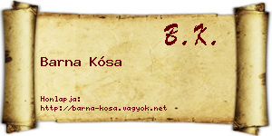 Barna Kósa névjegykártya